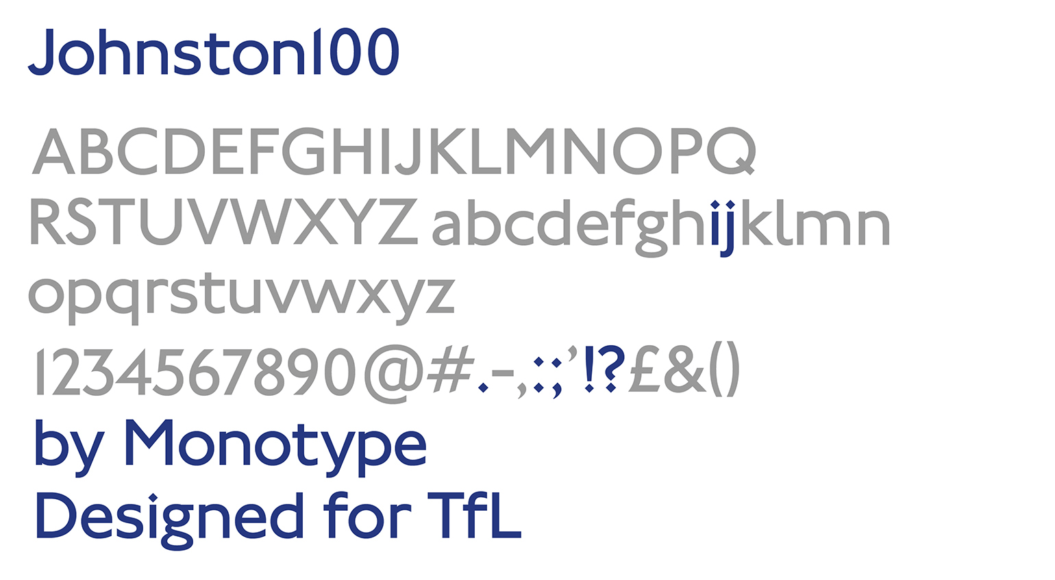London Underground johnston font 100